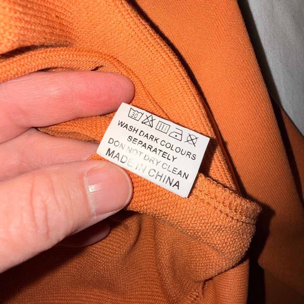 Scacto Track Jacket Womens Large Orange Excellent Full Zip Mock Neck Lightweight - Picture 5 of 7